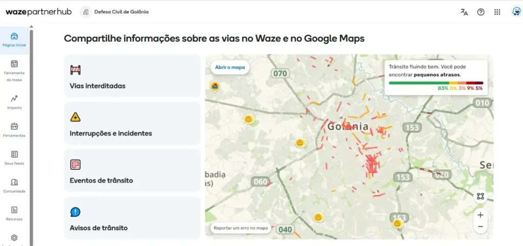 Goiânia amplia monitoramento com Waze e cria rotas de fuga contra alagamentos